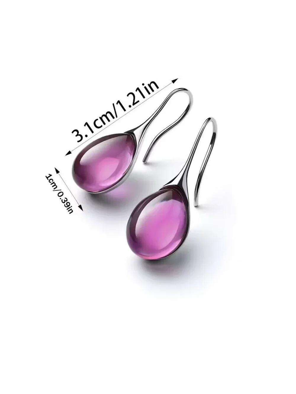 8pcs Water Drop Resin Earrings in 4 Vibrant Colors